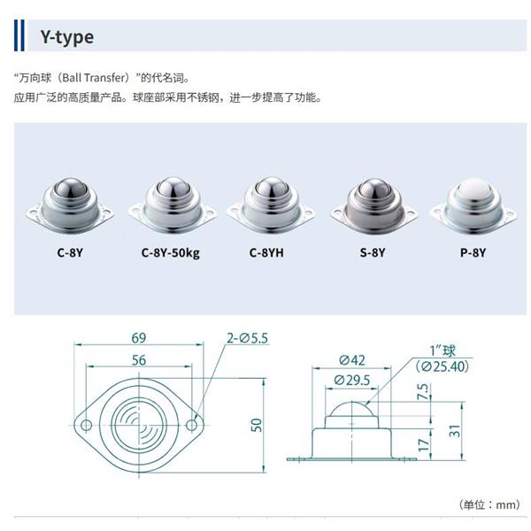 FREEBEAR福力百亞無塵室用萬向球J-5Y-UPE-CR